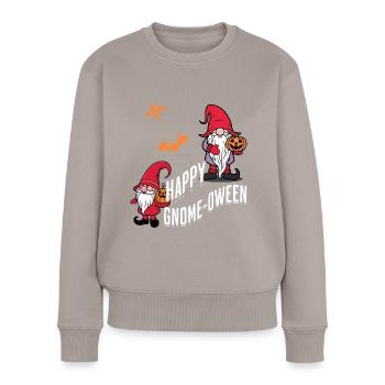 Happy Gnome-Oween Last Minute Kostüm - Frauen Premium Bio Pullover - Taupe - Vorne - Julia (174cm)
