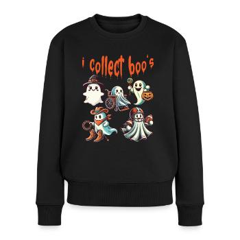 I Collect Boos Lustiger Gespenster Sammler - Frauen Premium Bio Pullover - Schwarz - Vorne - Julia (174cm)