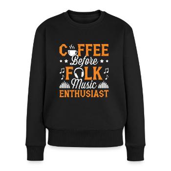 Amateur de musique folklorique Musicien de café Amateur de café - Pull Premium bio Femme - noir - Devant - Julia (174cm)