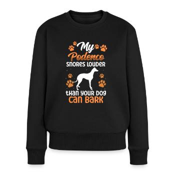 Podenco schnarcht lauter Windhund Podenco - Frauen Premium Bio Pullover - Schwarz - Vorne - Julia (174cm)