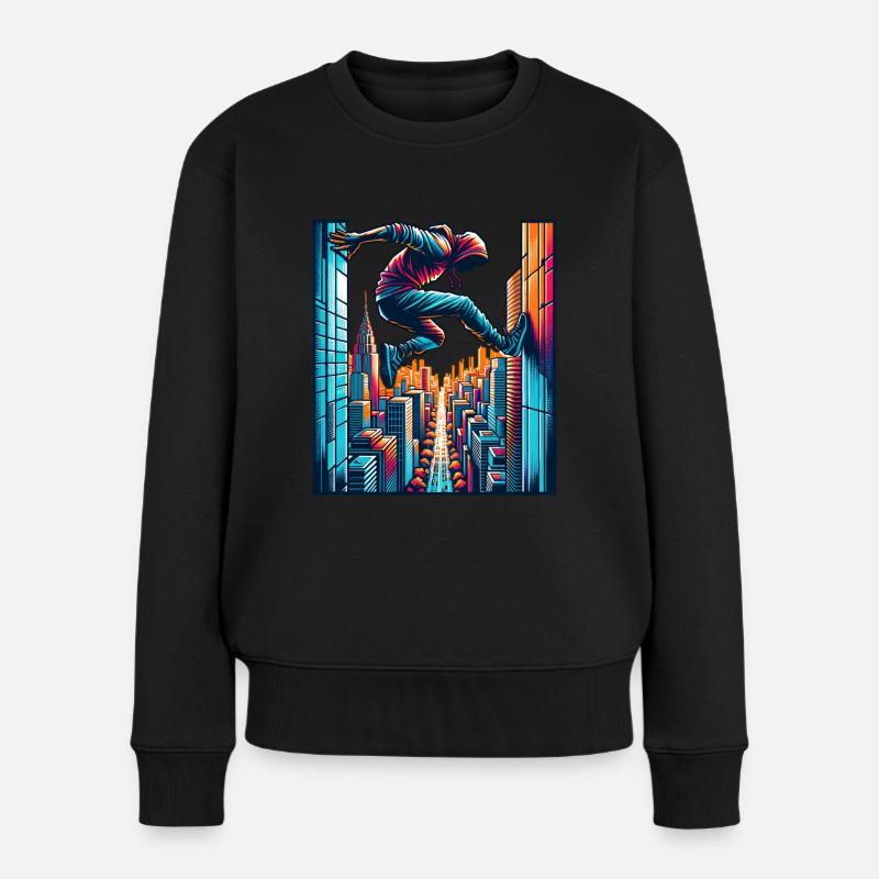 Parkour - Frauen Premium Bio Pullover - Schwarz