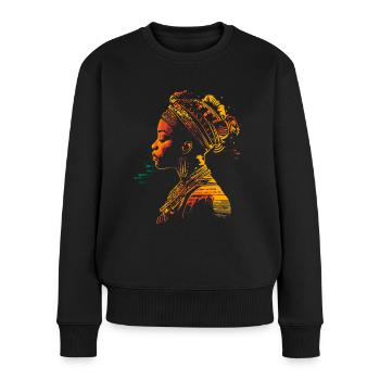 Heritage Afro Amerikanisches Black History Kunst - Frauen Premium Bio Pullover - Schwarz - Vorne - Julia (174cm)