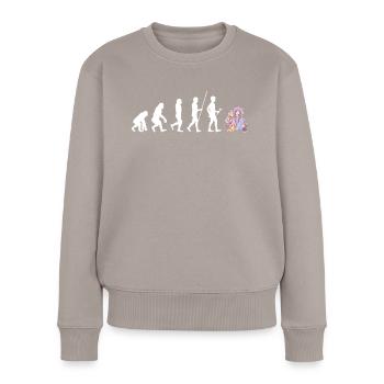 Thé à bulles Boba BubbleTea Kawaii Japan Tea Kpop - Pull Premium bio Femme - taupe - Devant - Julia (174cm)