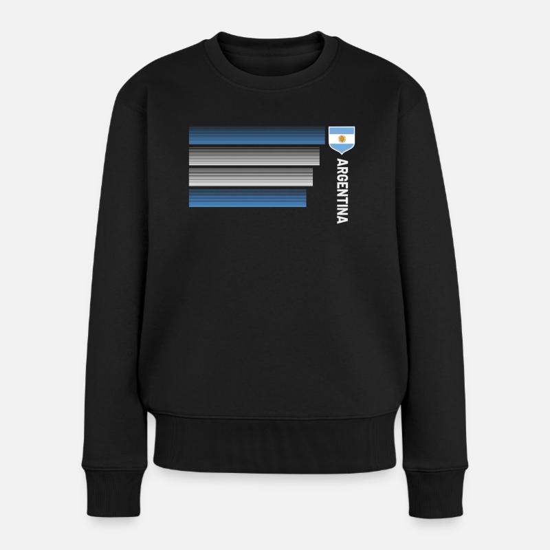 Argentinien Geschenk Argentina Argentine Flagge - Frauen Premium Bio Pullover - Schwarz