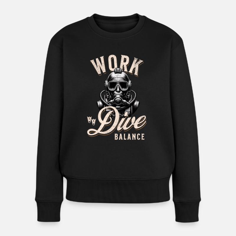 Tauchen Taucher - Frauen Premium Bio Pullover - Schwarz