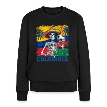 Kolumbien Colombia Medellin Urlaub Bogota Cali - Frauen Premium Bio Pullover - Schwarz - Vorne - Julia (174cm)