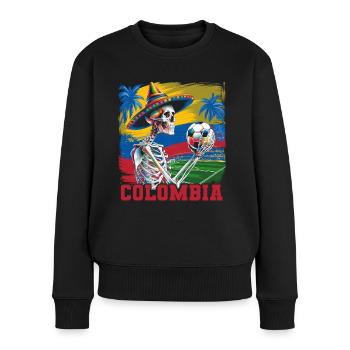 Kolumbien Colombia Medellin Urlaub Bogota Cali - Frauen Premium Bio Pullover - Schwarz - Vorne - Julia (174cm)