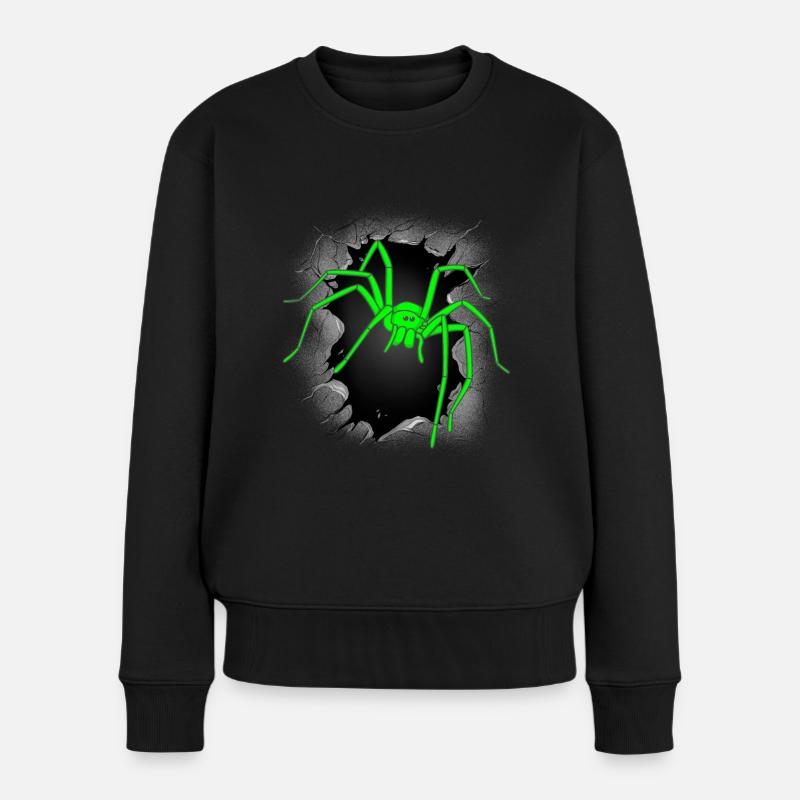 Spinnen Spinne Halloween Spinnen Phobie - Frauen Premium Bio Pullover - Schwarz