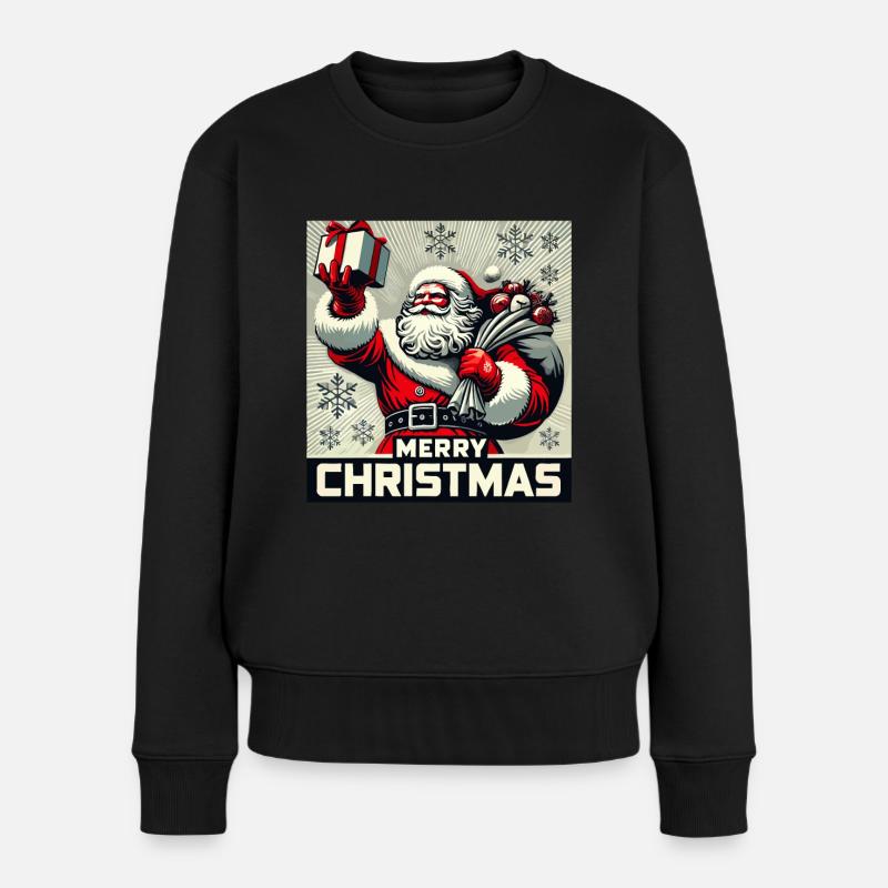 Sarkastischer Weihnachtsmann Klassischer Stil - Frauen Premium Bio Pullover - Schwarz