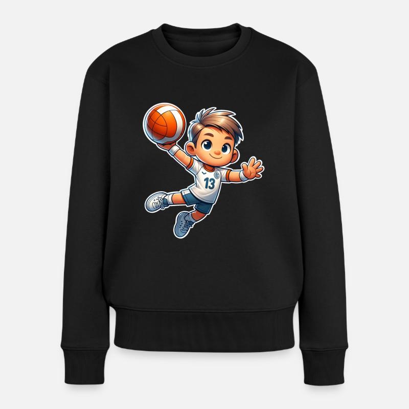 Handball Handballer - Frauen Premium Bio Pullover - Schwarz