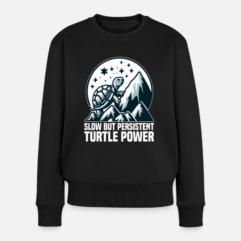 UNE PUISSANCE LENTE MAIS PERSISTANTE DES TORTUES - Pull Premium bio Femme - noir