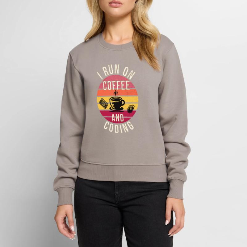 I Run on Coffee and Coding – Programmierer Stil Frauen Premium Bio Pullover
