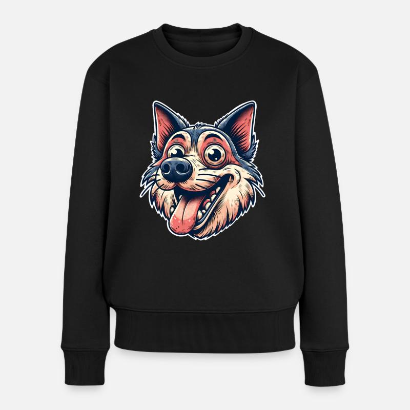 Hund - Frauen Premium Bio Pullover - Schwarz