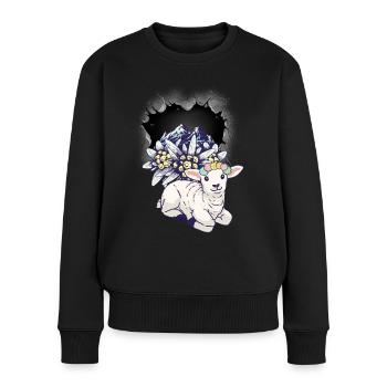 Autriche Montagnes Moutons Moutons Tyrol Alpes Alm - Pull Premium bio Femme - noir - Devant - Julia (174cm)