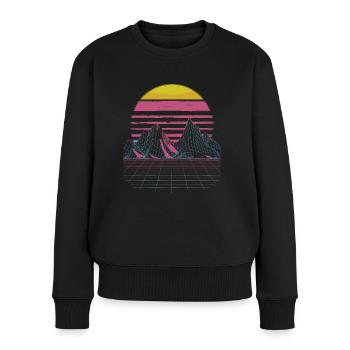 Monde cyberpunk rétro-futuriste - Pull Premium bio Femme - noir - Devant - Julia (174cm)