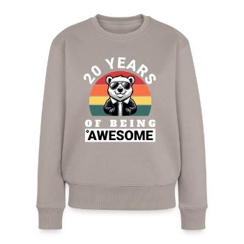 20 Years of Being Awesome Geburtstag Geschenkidee - Frauen Premium Bio Pullover - Taupe - Vorne - Julia (174cm)