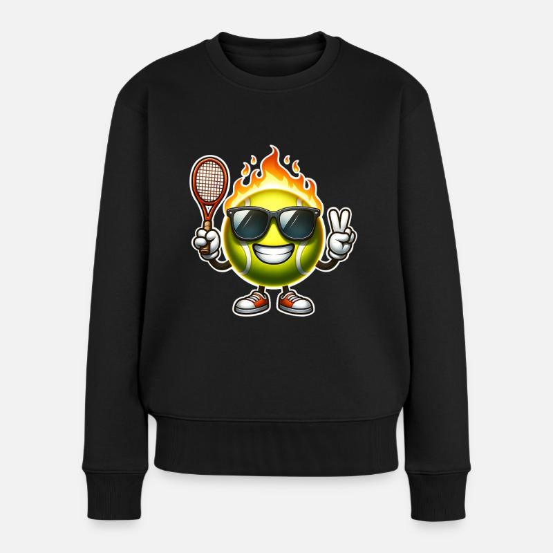 Tennis - Frauen Premium Bio Pullover - Schwarz