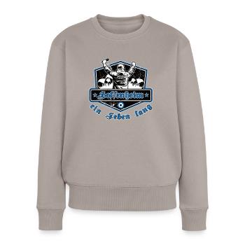 Hoffenheim ein Leben Lang No II - Frauen Premium Bio Pullover - Taupe - Vorne - Julia (174cm)