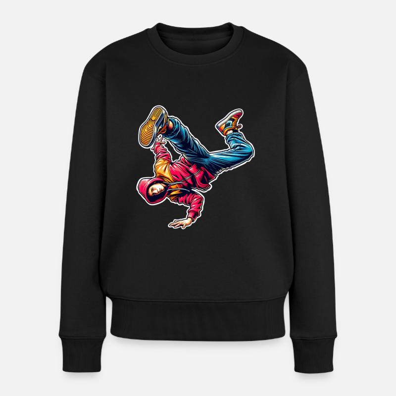 Breakdance - Frauen Premium Bio Pullover - Schwarz