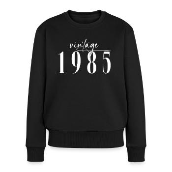 Millésime 1985 Élégant Minimaliste Anniversaire - Pull Premium bio Femme - noir - Devant - Julia (174cm)