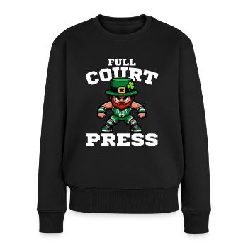 FULL COURT PRESS - BASKETBALL - Frauen Premium Bio Pullover - Schwarz - Vorne - Julia (174cm)