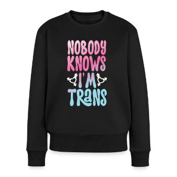 Fierté LGBT transgenre - Pull Premium bio Femme - noir - Devant - Julia (174cm)