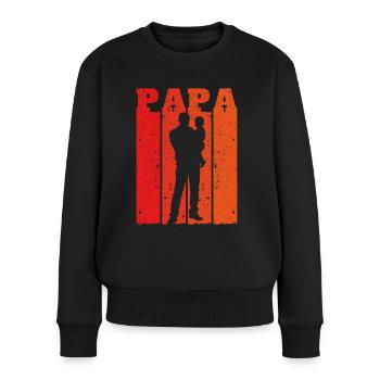 Retro Dad Silhouette – Vintage Style Father's Day - Women's Premium Organic Jumper - black - Front - Julia (174cm)