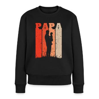 Retro Dad Silhouette – Vintage Style Father's Day - Women's Premium Organic Jumper - black - Front - Julia (174cm)