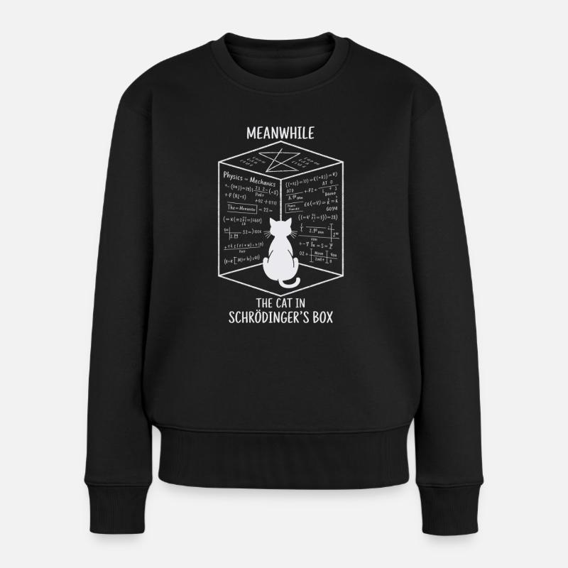 Die Katze in Schrödingers Box – Quantenspaß - Frauen Premium Bio Pullover - Schwarz