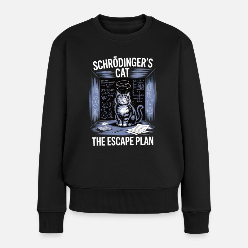 Schrödinger’s Cat – Escape Plan - Frauen Premium Bio Pullover - Schwarz