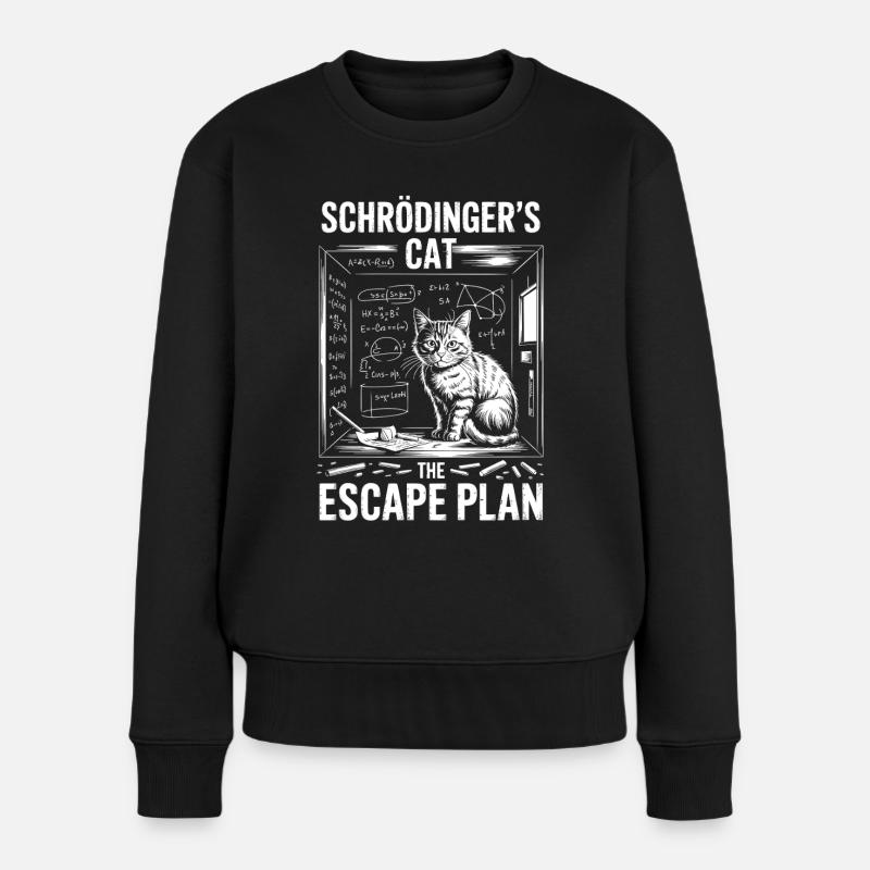 Schrödinger’s Cat – Escape Plan - Frauen Premium Bio Pullover - Schwarz