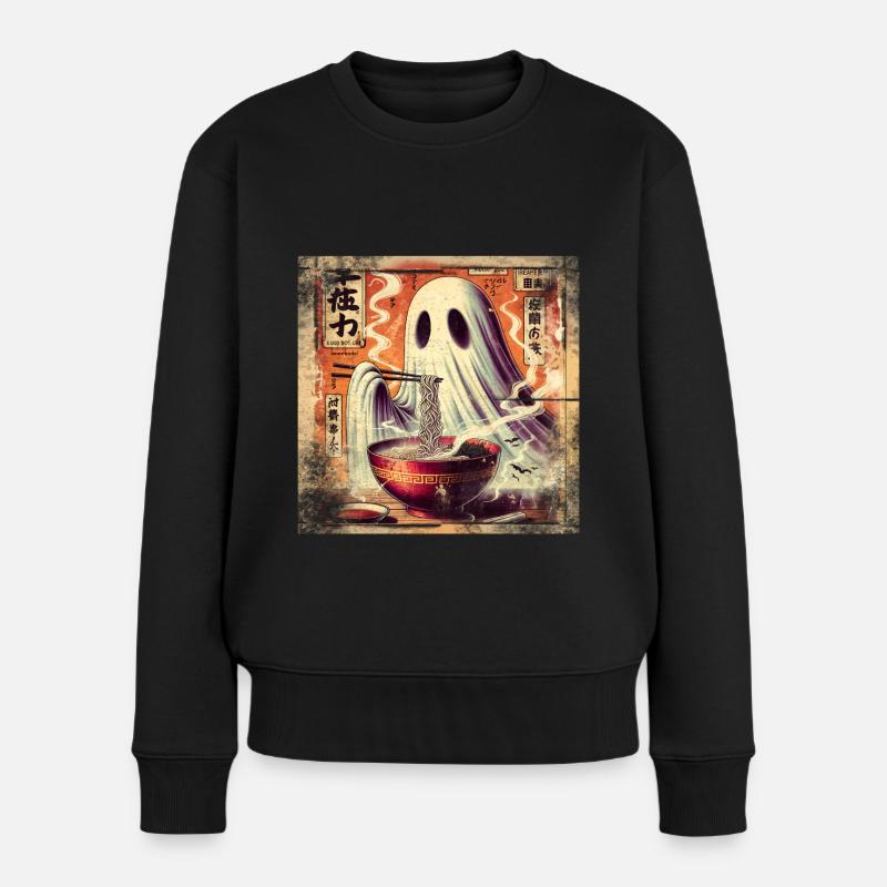 Ramen Geist Grunge Poster Style - Frauen Premium Bio Pullover - Schwarz