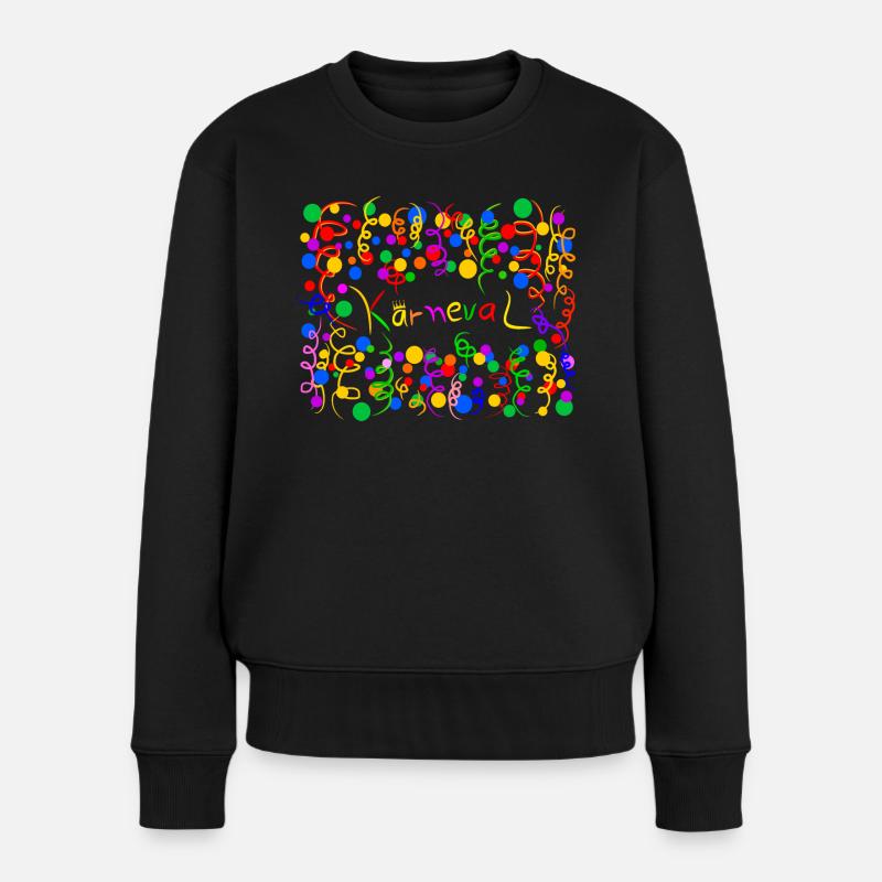 Karneval Fasching Kostüm Konfetti Luftschlangen - Frauen Premium Bio Pullover - Schwarz