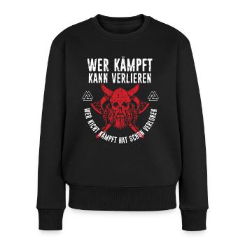 wikinger kämpfer - Frauen Premium Bio Pullover - Schwarz - Vorne - Julia (174cm)