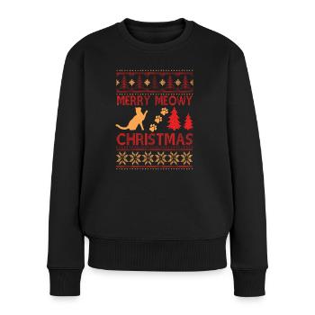 Ugly Christmas Sweater cats - Women's Premium Organic Jumper - black - Front - Julia (174cm)
