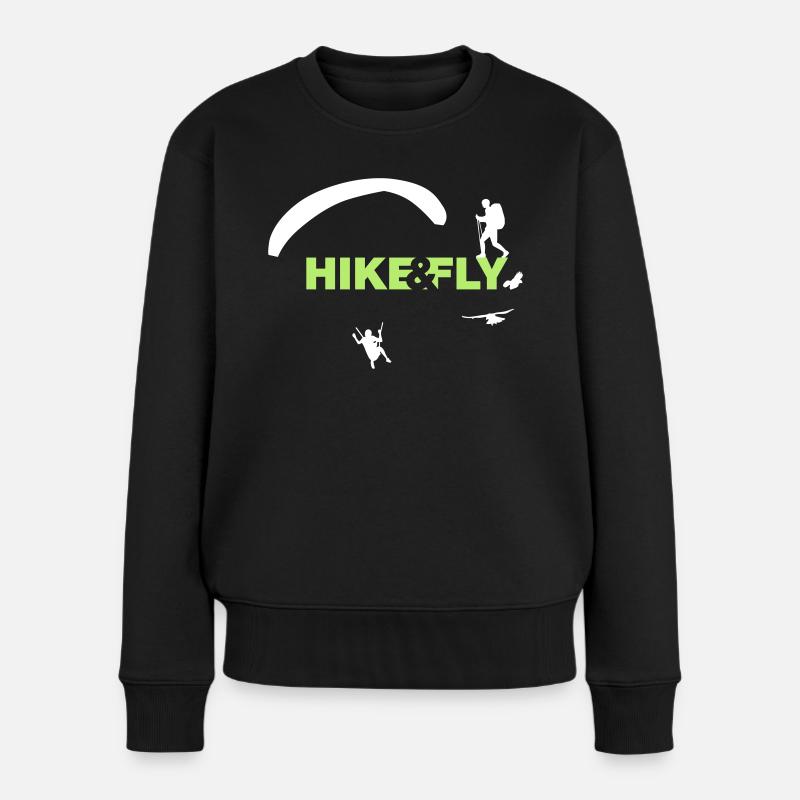 Hike Fly - Frauen Premium Bio Pullover - Schwarz