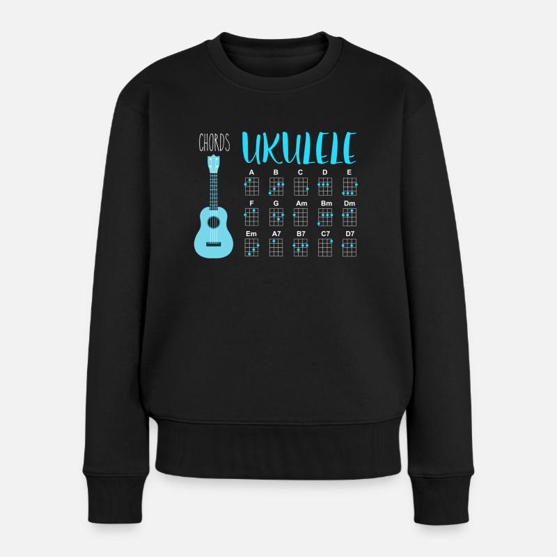 UKULELE CHORDS - Frauen Premium Bio Pullover - Schwarz