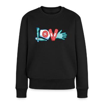 Infirmière, aide-soignant, love, cadeau de clinique - Pull Premium bio Femme - noir - Devant - Julia (174cm)