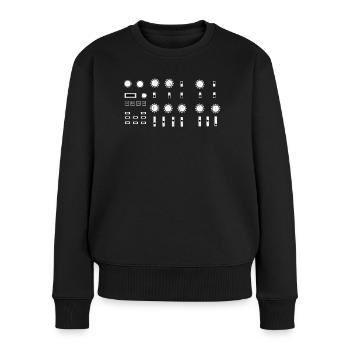 Synthesizer Synth Audio Analog - Frauen Premium Bio Pullover - Schwarz - Vorne - Julia (174cm)