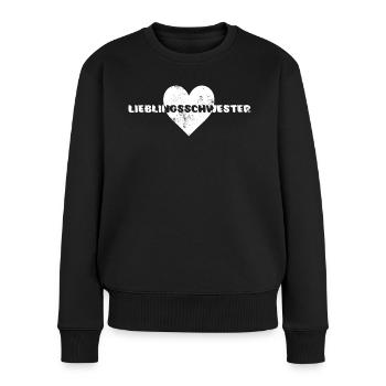 Lieblingsschwester - Frauen Premium Bio Pullover - Schwarz - Vorne - Julia (174cm)