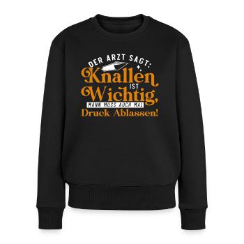 Feuerwerker Silvester Feuerwerk Geschenk - Frauen Premium Bio Pullover - Schwarz - Vorne - Julia (174cm)