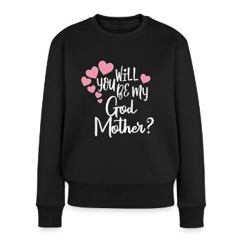 Voulez-vous demander à ma marraine sa marraine - Pull Premium bio Femme - noir - Devant - Julia (174cm)