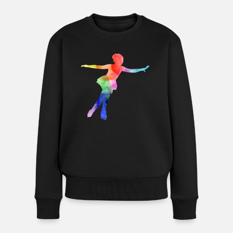 Eiskunstlauf Eiskunstlauf Schlittschuh Schlittschuh Tanz Wintersport - Frauen Premium Bio Pullover - Schwarz