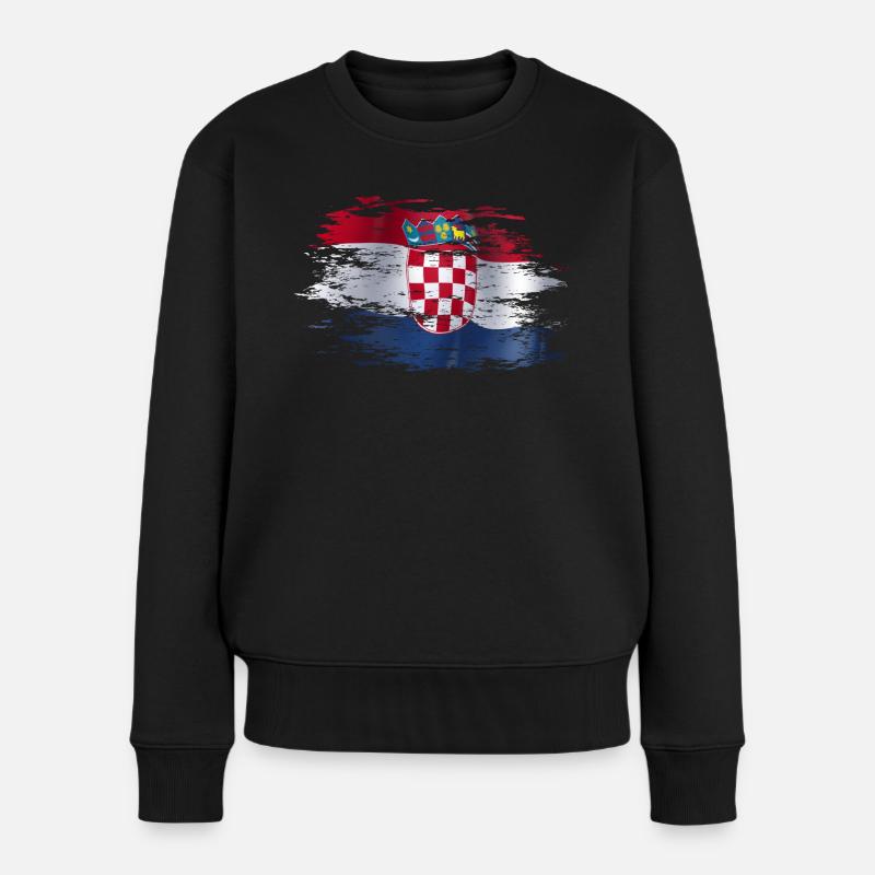 Kroatien used - Frauen Premium Bio Pullover - Schwarz