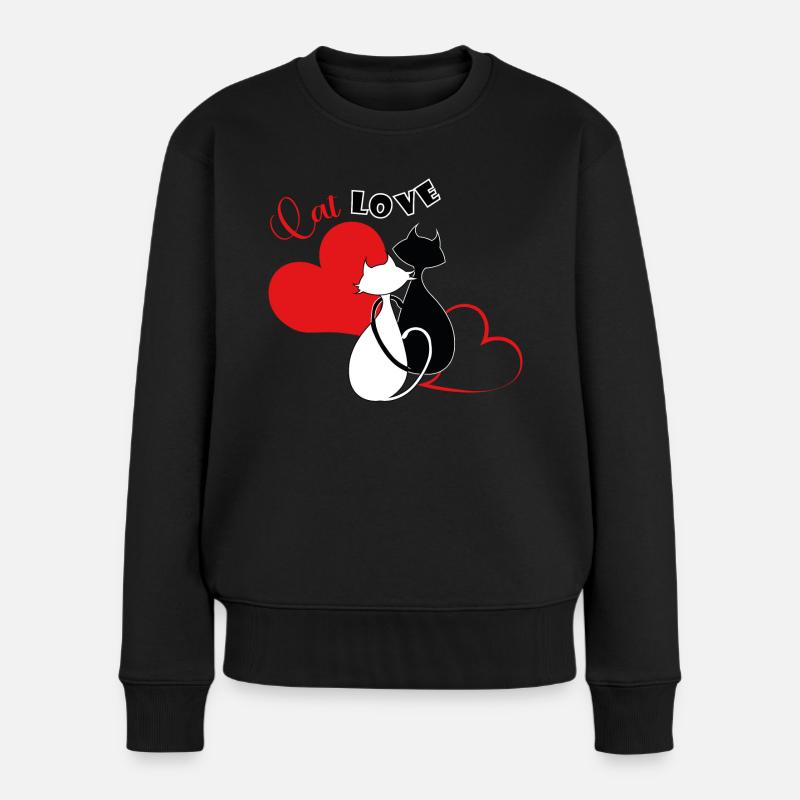 Amour du chat - Pull Premium bio Femme - noir