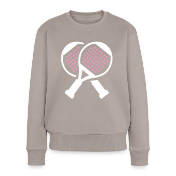 Padel-Tennis Padelschläger Frauen Padel - Frauen Premium Bio Pullover - Taupe - Vorne - Julia (174cm)