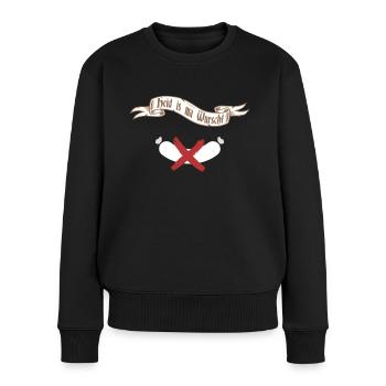 Heid is ma wurscht - Frauen Premium Bio Pullover - Schwarz - Vorne - Julia (174cm)