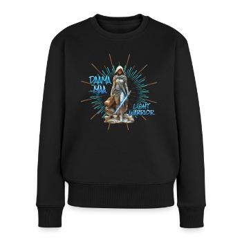 DAAMA MAA LIGHT WARRIOR - Pull Premium bio Femme - noir - Devant - Julia (174cm)