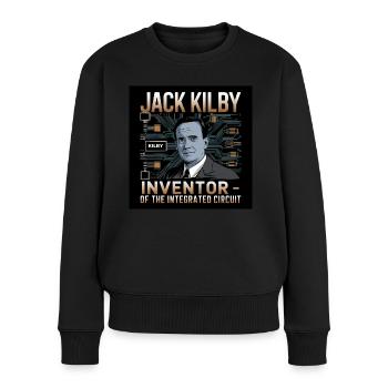 Patrimoine de l’humanité - Jack Kilby - Pull Premium bio Femme - noir - Devant - Julia (174cm)