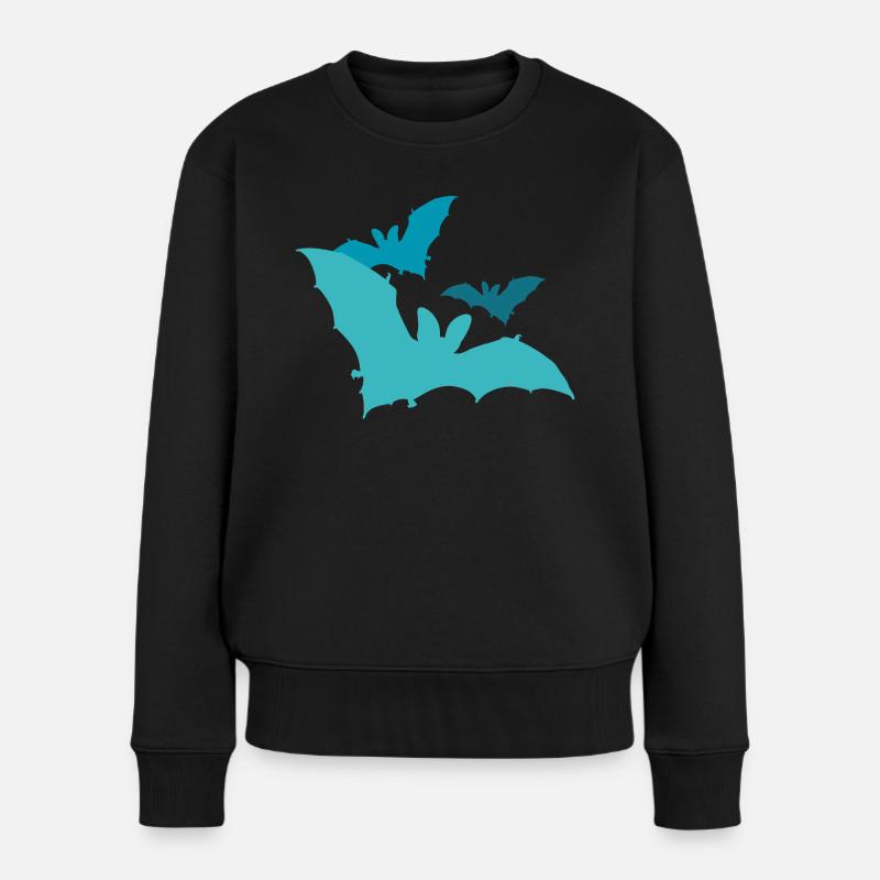 Fledermäuse - Frauen Premium Bio Pullover - Schwarz